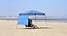 Quik Shade Go Hybrid 6' x 6' Sun Protection Pop-Up Compact and Lightweight 7' x 7' Base Slant Leg Backpack Canopy, Regatta Blue