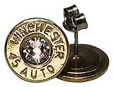 .45 Automatic Gold Plated Stud Earrings with Crystals- Aurora Borealis (1 Pair Various Headstamps)