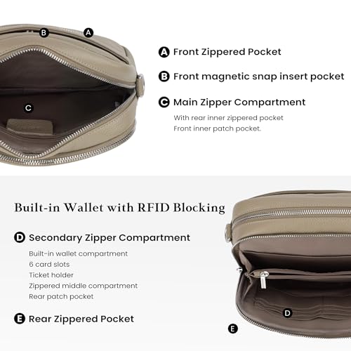 Image of befen Genuine Leather Crossbody Bags for Women, RFID Leather Purses