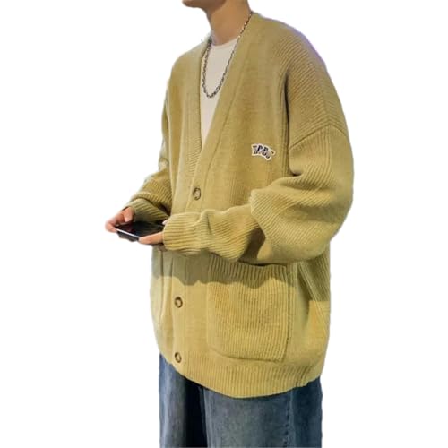 Men Clothes Cardigan Knitted Sweaters V Neck Streetwear Street Knitwears3