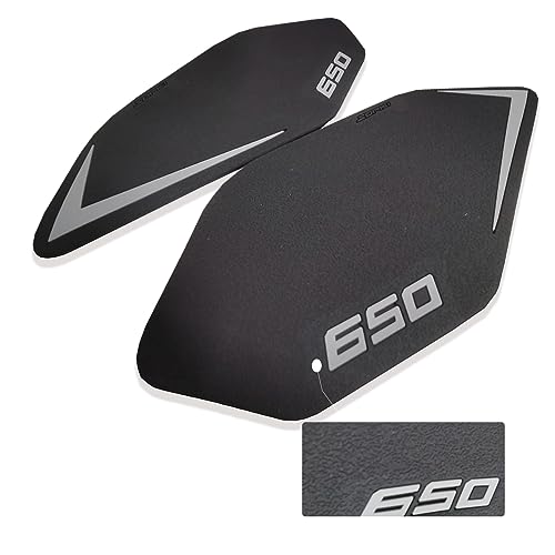 Image of TZMAPU Motorcycle Fuel Tank Protector, Compatible with Kawasaki Ninja 650 Z650 Fuel Tank Pad Non-Slip Gas Tank Sticker Set Rubber Protection Pad (Black)