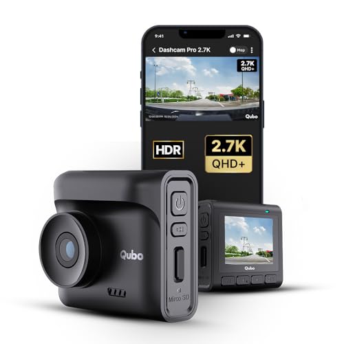 Image of Qubo Car Dash Cam Pro 2.7K by Hero Group | QHD+ | HDR | 2.7K 5MP | Wide View | NightPulse Vision | 2 inch LCD Display | GPS Logger | Supports Up to 1TB SD Card | Made in India