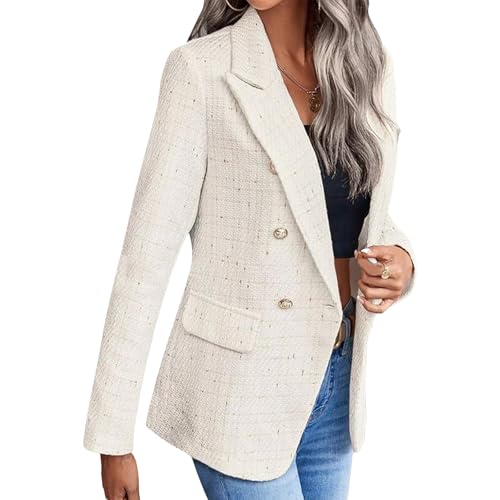 Women Long Sleeve Open Front Elegant Blazer Tops, Fashion Button Down Lapel Business Formal Jackets with Pockets3