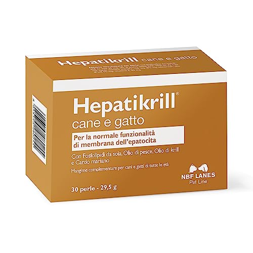 NBF Lanes | Hepatikrill Perro y Gato, 30 Perlas Apetibles, para la Funcionalidad Normal de la Membrana del Hepatocito