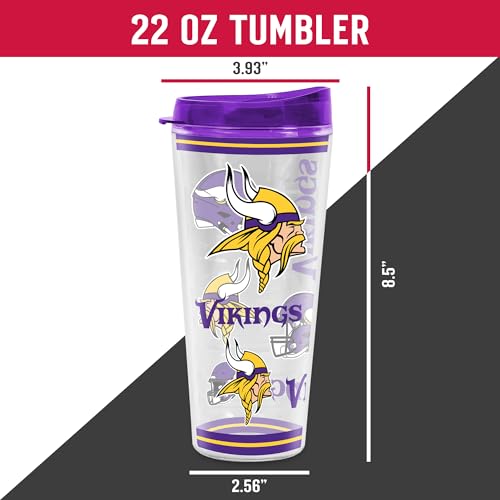 Image of Rico Industries NFL Football Minnesota Vikings Double Wall 20oz Tritan Tumbler