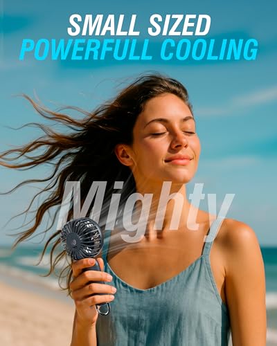 Image of SABRENT ChillyPop Mini Portable Fan, Lightweight & Small Personal Fan, Long Quiet & Powerful Cooling Time, Makeup Kids Travel Fan, Rechargeable USB C Pocket-Sized Summer Gift for Women Men Grey