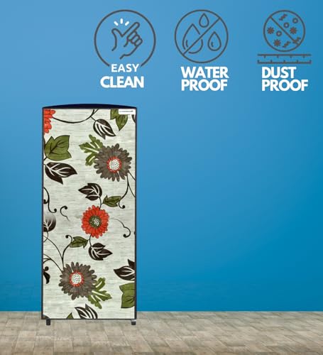 Image of 210ltr Refrigerator Fridge single Door Full Body Waterproof & Dustproof Decorative Cover clr 69