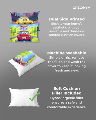 Image of Brizberry Kids Pillow Cushion with Super Soft Fabric | Animal & Cartoon Prints | 12x18 inches (Design 6)