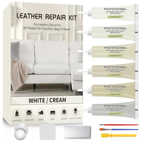 SIHOOPE Leather Repair Kit,Car Seats, Sofa,Jacket & Purse - Repairs Burn Holes,Scratches,Tears - Restores Faux,Vinyl,Artificial and Real Leather (Beige)