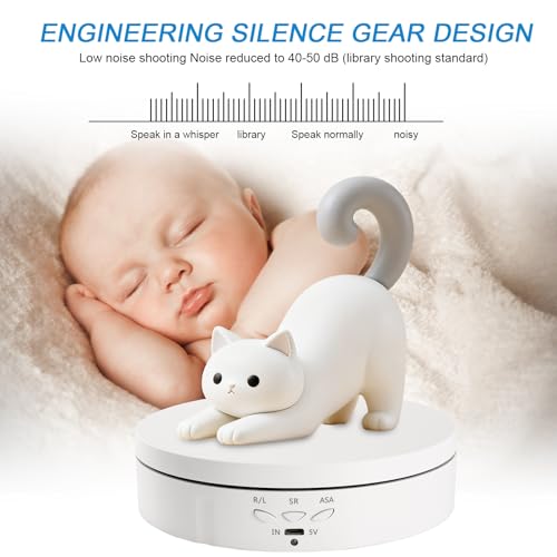 Image of 5.74' Motorized Rotating Display Stand for Jewelry, 360 Degree Electronic Turntable Display Stand with USB Charging Port for Photography Products, 3D Model, Cake