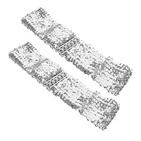 minkissy 2 Piezas Falda De Lentejuelas De Brillo Elástico Cinturón De Cintura De Las Mujeres Fiesta Cinturones De Mujer Cinturones Para Mujer Retro Banda Chicas Ancho Aleación De Zinc Plata