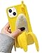JIATAY for iPhone 15 Case Cute, Silicone 3D Kawaii Phone Cases Squishy Fidget Protective Camera Lens Protector Cover for iPhone 15 with Stand (Banana A)