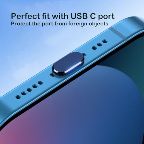 Bouchons anti-poussière USB C iPhone 17 Pro Max bleu foncé