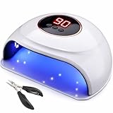 Lampada Unghie UV LED 72W Professionale con 30 LED, Fornetto per Smalto Gel e Semipermanente con Sensore Automatico e Timer, Asciugatura Rapida + Tronchesino Cuticole E Unghie in Acciaio Inox Incluso