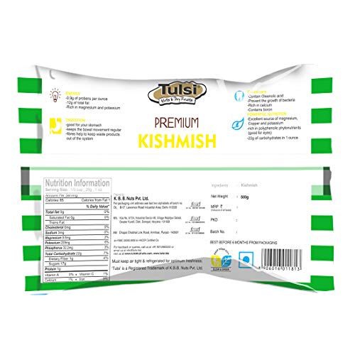 Image of Tulsi Almonds, 500g and Tulsi Kishmish, Indian, 500g