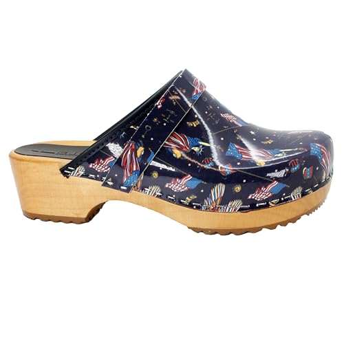 Image of Bjork Maja Wood Open Back Leather Clogs