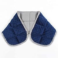 Sleepymoon Weighted Shoulder Neck Wrap Unscented Weighted Small Blanket with Glass Beads Double Side Soft Fleece and Cool Bamboo Muscle Relaxation and Tension Relief Therapy Navy Blue