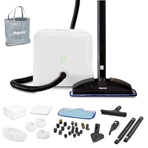 Dupray Neat Steam Cleaner with 40-Piece Accessory Kit – Powerful, Multipurpose Steamer for Chemical-Free Deep Cleaning on Floors, Cars, Tiles, Grout, Upholstery and More (UK Plug)