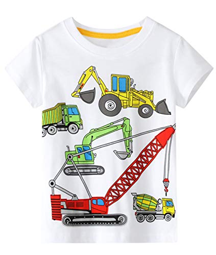 Image of Toddler Boys' Short Sleeve Tees Cotton Casual Graphic Crewneck Summer Top Clothes T-Shirts