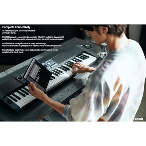 Casio Casiotone CT-S500 – 61-Key Touch-Responsive Portable Keyboard | 800 AiX Tones, DSP Effects, Bluetooth MIDI/Audio, 6-Track Recorder, USB, Line Outs, Casio Music Space App | Gig-Ready & Compact by Casio - Image 4