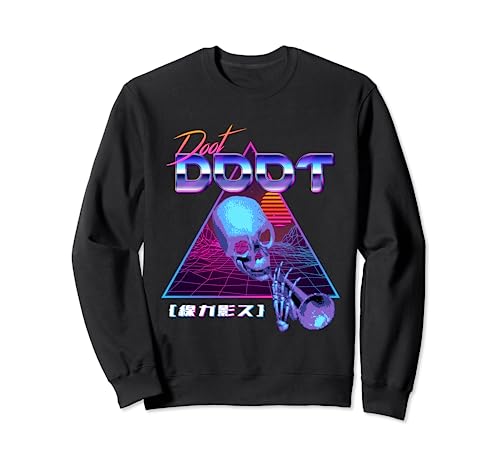 Ropa de calle Doot Doot Mr Skeltal Synthwave con diseño retro de memes Sudadera