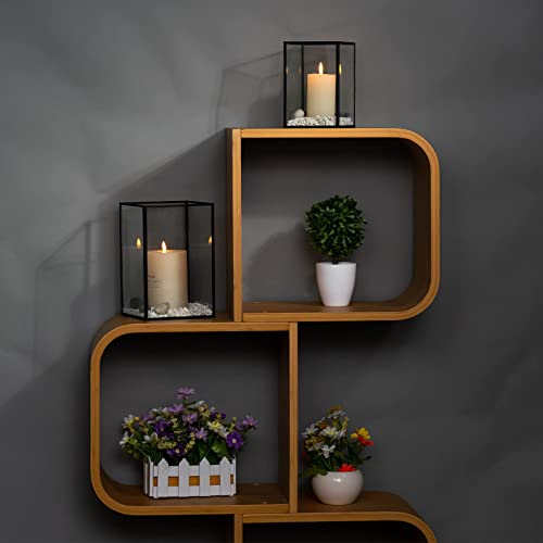 Ytwmzzz Glass Candle Holder 2 Sets, Windproof Hurricane Candleholders，Candle Holders For Pillar Candles #TOP3