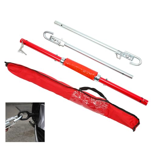 GEARMONSTER Abschleppstange 3-TLG 3T Abschlepphilfe Schleppstange aus Stahl mit Warnfarbe Fähnchen Dämpfer und Tasche 195cm