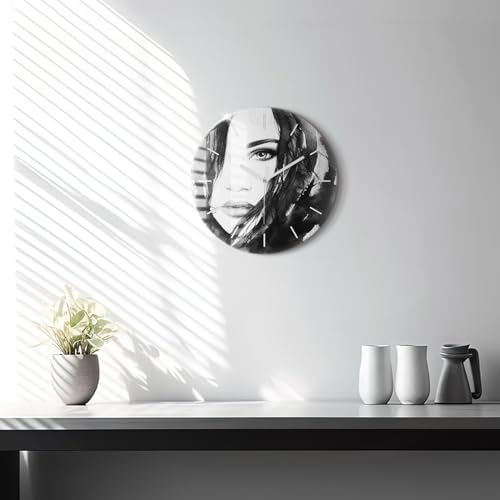 Horloge en Verre de Qualité Supérieure Wallfluent Portrait