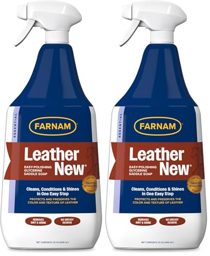 Farnam Leather New Easy-Polishing Glycerine Saddle Soap and Leather Saddle Cleaner, Protects and Preserves Leather, Cleans, Conditions and Polishes, 32 Oz. (Pack of 2)