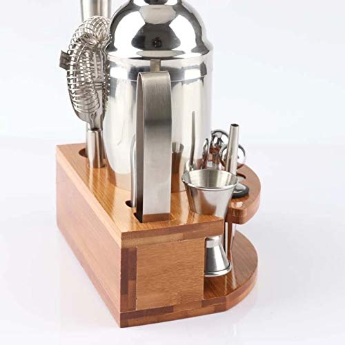 Set coctelera 750 ml para bartenders con base de bambú miniatura 4