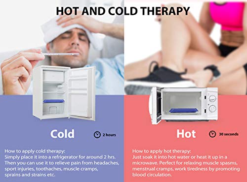 Ice Packs for Injuries: Ohuhu XL Reusable Ice Packs with Wrap 14" X 11" Hot Cold Gel Ice Pack Flexible Pain Relief for Shoulder Knee Back Hip Aches Injury-Blue - Thumbnail 3