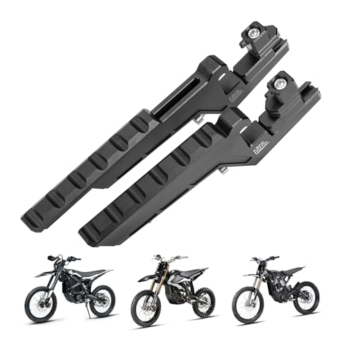 Image of KEMIMOTO Extendable Universal Motorcycle Passenger Footpegs Fits for Surron | for Soleil01 Duke 390 R1250GS Tenere 700 KLX 300 Talaria Foot Pegs Adventure Enduro Dirt Bike Footrest Passenger Pedals