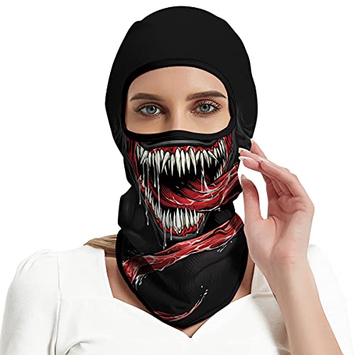 Image of Red Plume 3PCS Balaclava Full Face Mask Ski Mask UV Protection Cover Motorcycle Full Face Mask for Men Women Outdoor Sports