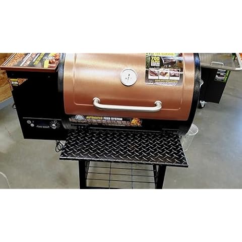 J & O Carts Parts Fits Pit Boss Classic 700 Pellet Grill Powder Coated Diamond Plate Folding Shelf, Black Cover