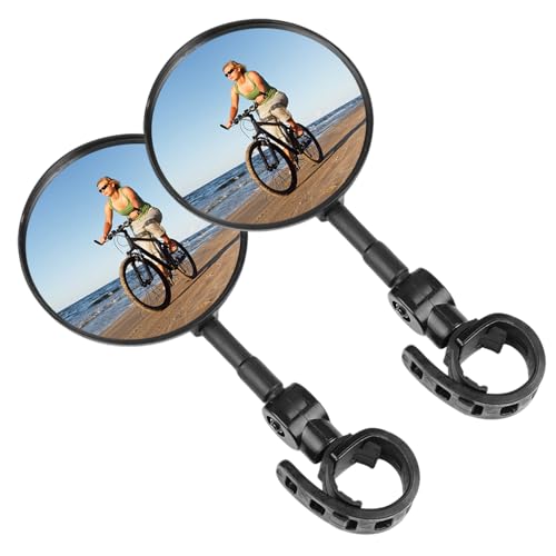 Xynovate Fahrradspiegel, 2 Stück HD 360 Grad Drehbar Sicherer Fahrrad Rückspiegel für Lenker 15-35mm, E-Bike links, Spiegel für Fahrrad Rennrad Roller Mountainbike