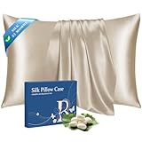 Ravmix Taie d'oreiller en Soie de mûrier 50x70 cm, Protege Oreiller 21 Momme Certifiée O...
