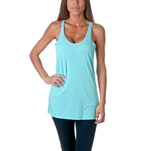 Next Level Apparel Women's Premium Tri-Blend Racerback Tank - TAHITI BLUE 6733 XS