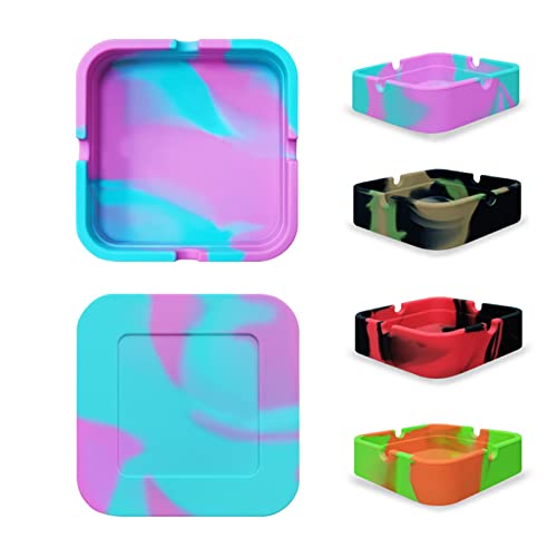 4PCS Ne cassera pas-Cendrier en Silicone Cigarettes Cendrier Coupe,Newness Cendrier de table Moderne en Silicone pour Utilisation intérieure ou Extérieure