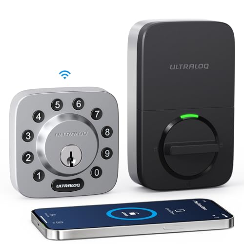 ULTRALOQ U-Bolt WiFi Smart Lock with Built-in WiFi, 7-in-1 Keyles...