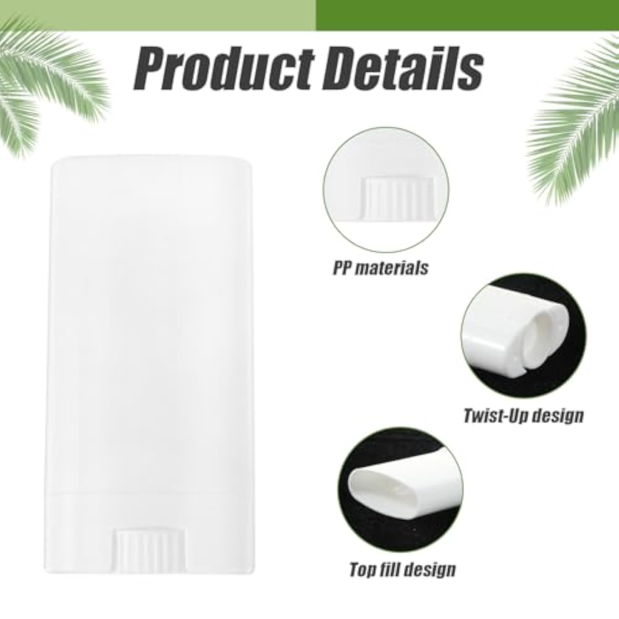 10 Pcs Deodorant Container, Refillable Plastic Tubes