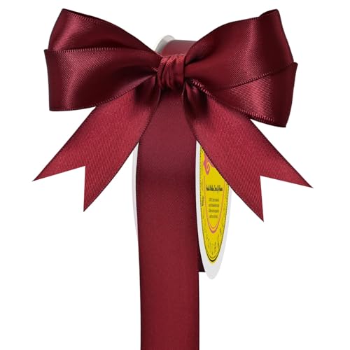 Image of Double Face Sherry Satin Ribbon 7 /8 inch X 25 Yards Polyester Sherry Ribbon for Gift Wrapping Very Suitable for Weddings Party Hair Bow Invitation Decorations and More