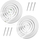 Therwen 2 Pieces 8 Inch Round Vent Cover, Ceiling Diffuser HVAC Vent Duct Cover Replacement with Screws to Install, Fitting in 8 Inch Duct, Outer Dimensions 11-15/16' (White)