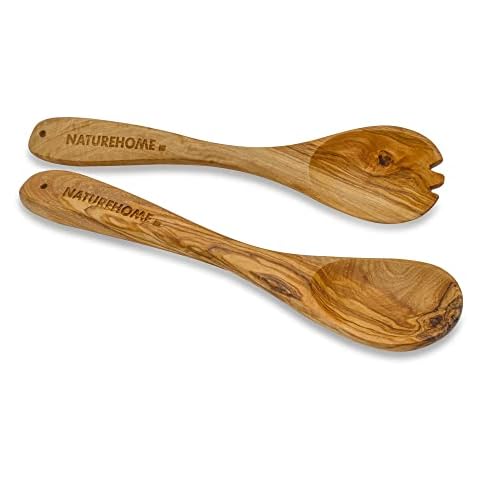 NATUREHOME (Salad cutlery to go made of olive wood for work, office and travel Cover