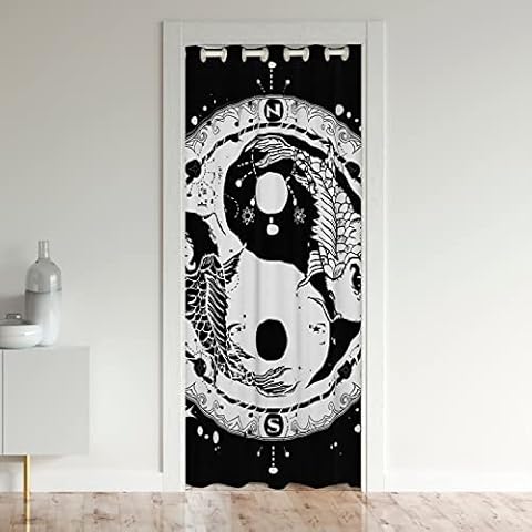 Loussiesd Yin Yang Decorative Door Curtain Cover