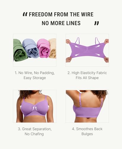 Image of FeelinGirl Bralettes for Women with Support Comfortable Bras No Underwire Seamless Everyday Bras