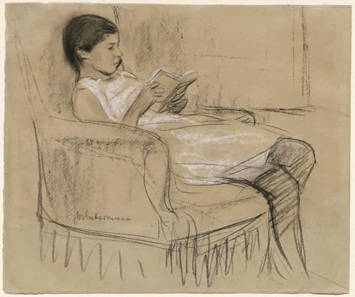 Affiche artistique Max Liebermann Käthe lisant impression haut de gamme