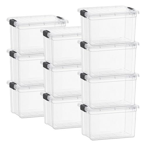 Image of Superio 49 Quart Clear Plastic Storage Boxes with Lids, Stackable Organizer Containers, BPA-Free Storage Bins for Home, Office, School & Dorm, 10 Pack