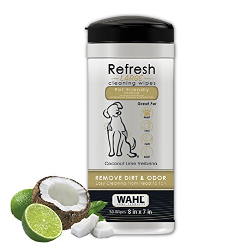 Wahl Pet Refresh Cleaning Wipes for All Dog Breeds - Use on Ears