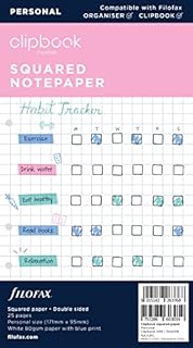 Filofax Personal Clipbook Squared Paper refill,Whites