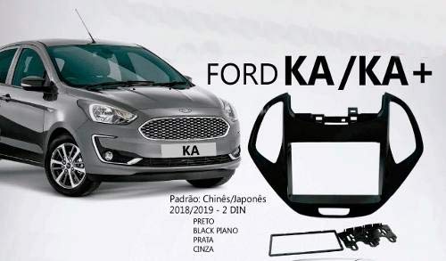 Moldura 2 Din Fiamon Ford Ka Ka+ 2018/2019 Preta